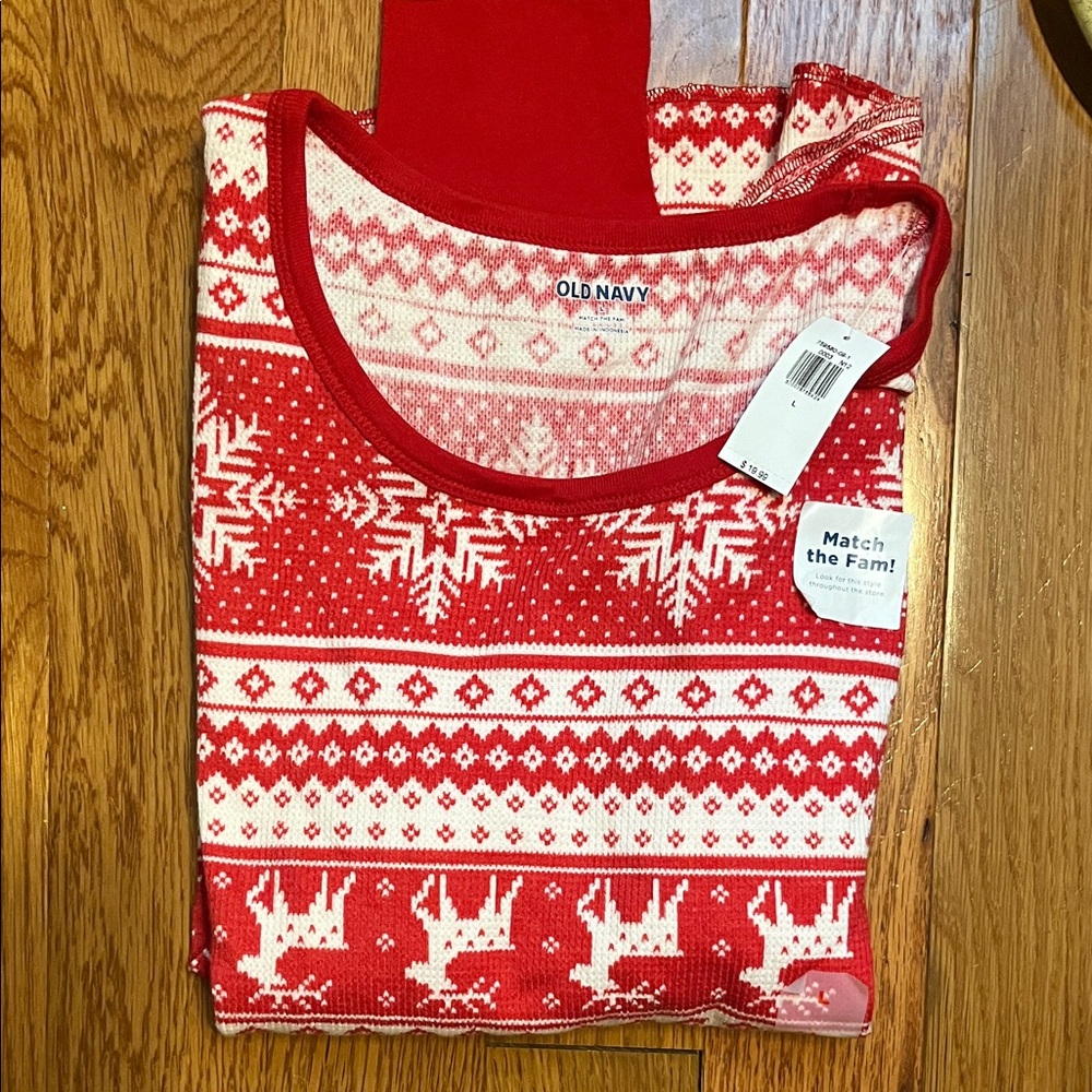Old Navy Festive Red Kids Pajama Set